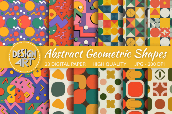Abstract Geometric Shapes Pattern for Modern Design Projects