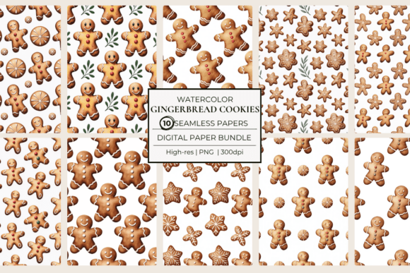 Adorable Gingerbread Cookie Seamless Papers for Festive Design Projects