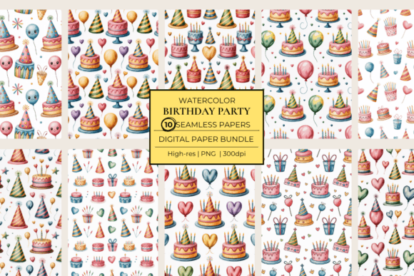Birthday Party Seamless Papers: Creative Celebration Textures