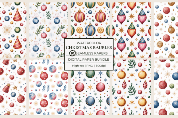 Christmas Baubles Seamless Papers: A Versatile Resource for Holiday Designers