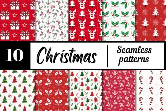 Christmas Seamless Pattern Bundle PNG – Elevate Your Holiday Projects with Festive Designs