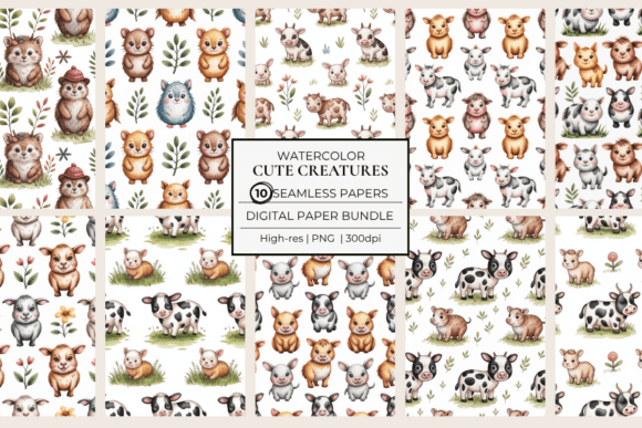 Cute Creatures Seamless Papers: A Playful Addition to Your Creative Projects