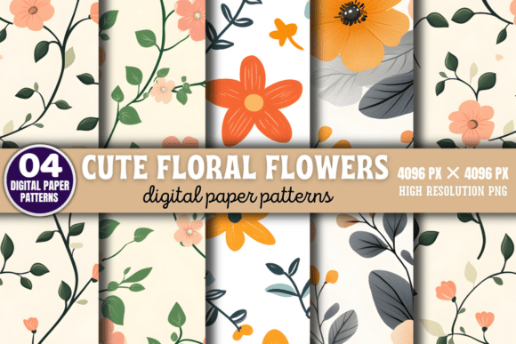 Cute Floral Flowers Digital Pattern 7: A Versatile Addition to Your Creative Toolkit