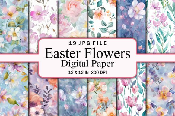Easter Flowers Digital Paper: A Creative Tool for Springtime Design Projects