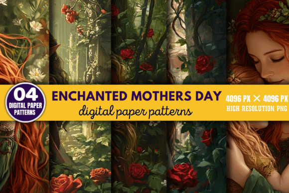 Enchanted Mother’s Day Digital Paper 8: A Creative Tool for Magical Designs