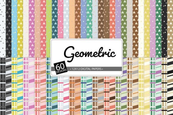 Geometric Digital Papers, 60 Designs for Creative Projects