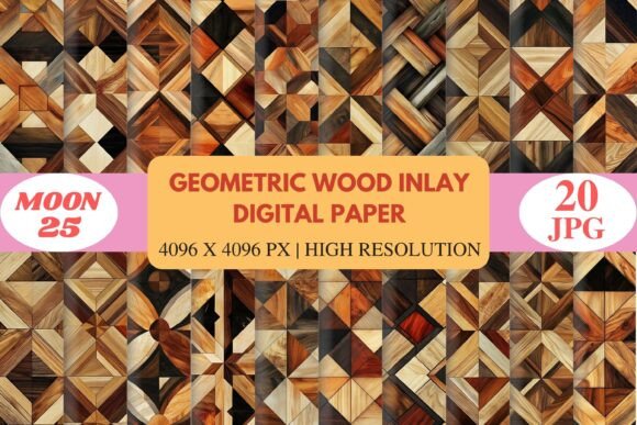 Geometric Wood Inlay Pattern Pack: A Creative Tool for Sophisticated Design