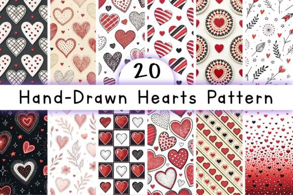 Hand-Drawn Hearts Pattern: A Versatile Design Asset