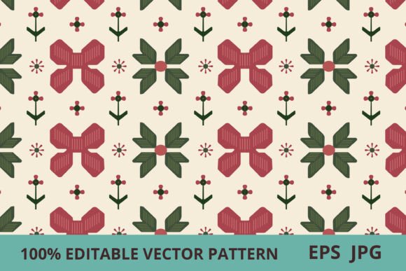 Nordic Folk Floral Seamless Pattern