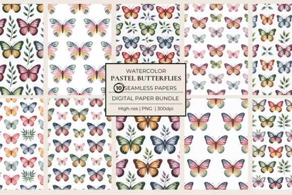 Pastel Butterflies Seamless Papers: A Versatile Design Resource
