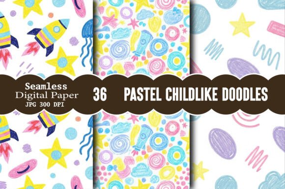 Pastel Childlike Doodles Pattern: A Nurturing Touch for Modern Creativity