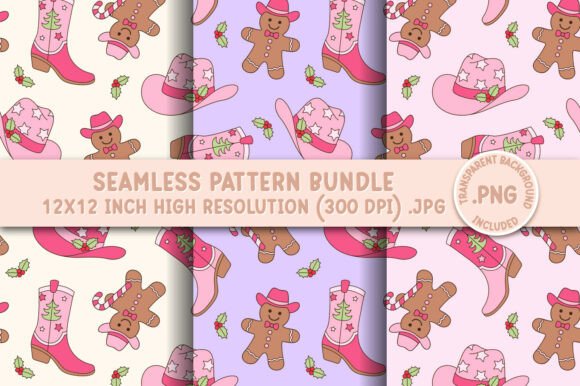 Pink Cowboy Christmas Seamless Pattern: A Creative Solution for Festive Design Projects