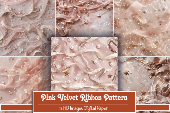 Pink Velvet Ribbon Pearl Garland: A Touch of Elegance for Your Digital Projects