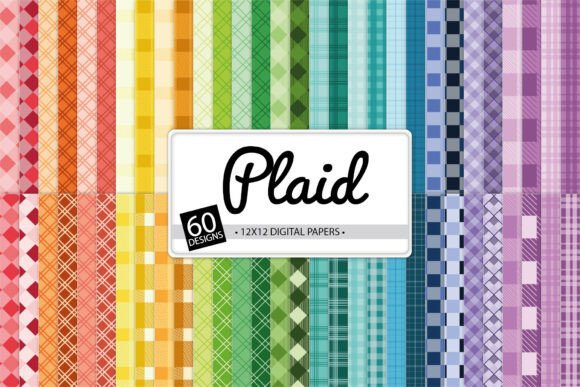 Rainbow Plaid Digital Paper Pack: A Vibrant Resource for Creative Projects