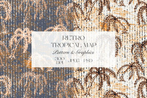 Retro Tropical Map Seamless Pattern: A Versatile Design Element for Creative Projects