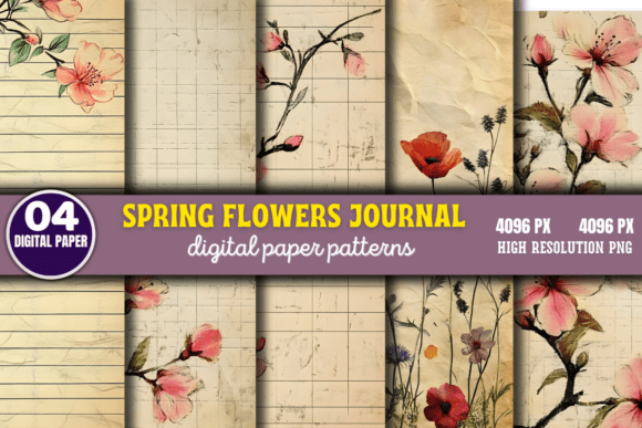 Spring Flowers Digital Paper Pattern 13: A Creative Tool for Modern Designers