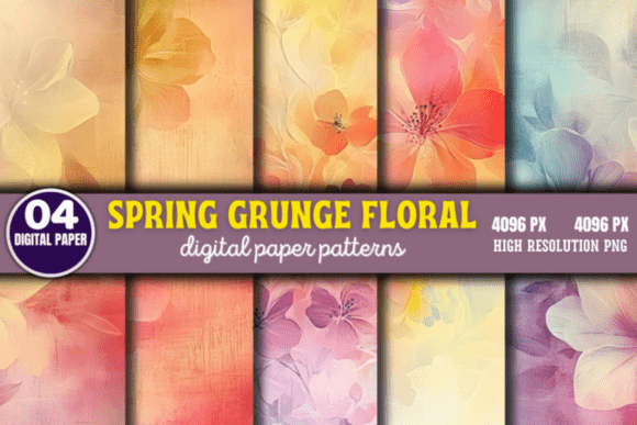 Spring Grunge Floral Background 3: A Creative Design Essential