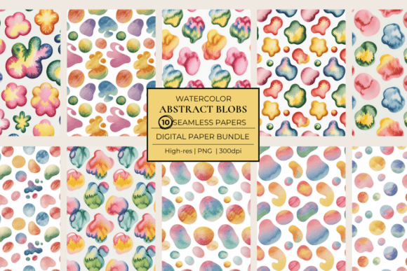 Watercolor Abstract Blobs Seamless Papers: A Modern Artistic Tool for Creative Projects