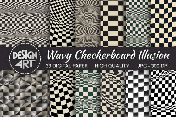 Wavy Checkerboard Illusion Pattern: A Bold Visual Twist for Modern Design Projects