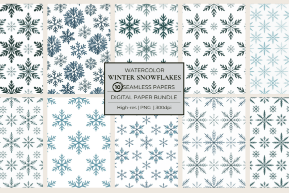 Winter Snowflakes Seamless Papers for Elegance and Versatility